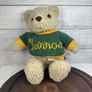 Vintage 14” UK Harrods Knightsbridge London Teddy Bear Green Sweater Brand New